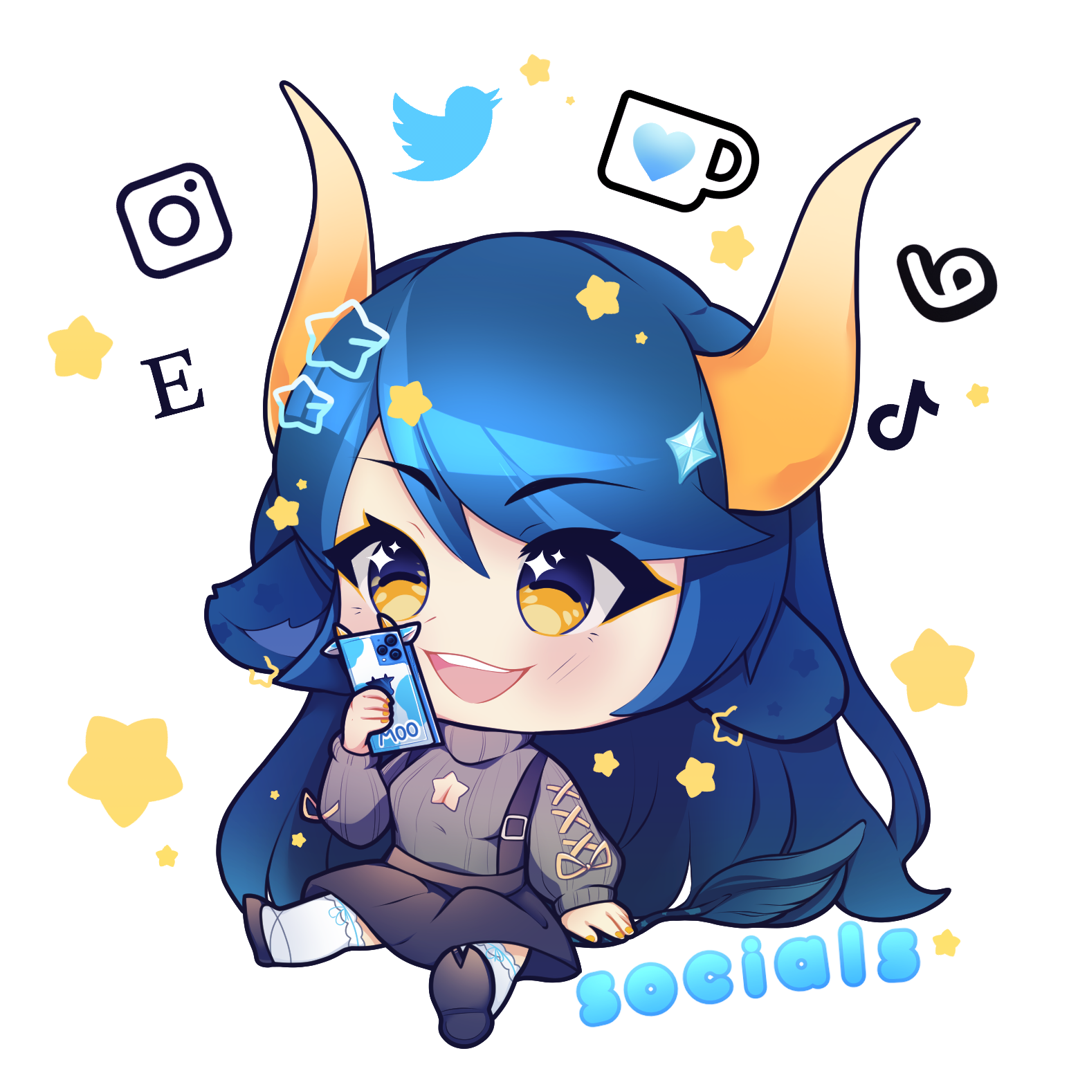 Starri Chibi - Socials bubbles